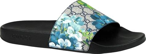 blue floral gucci slides|gucci floral slides outfit.